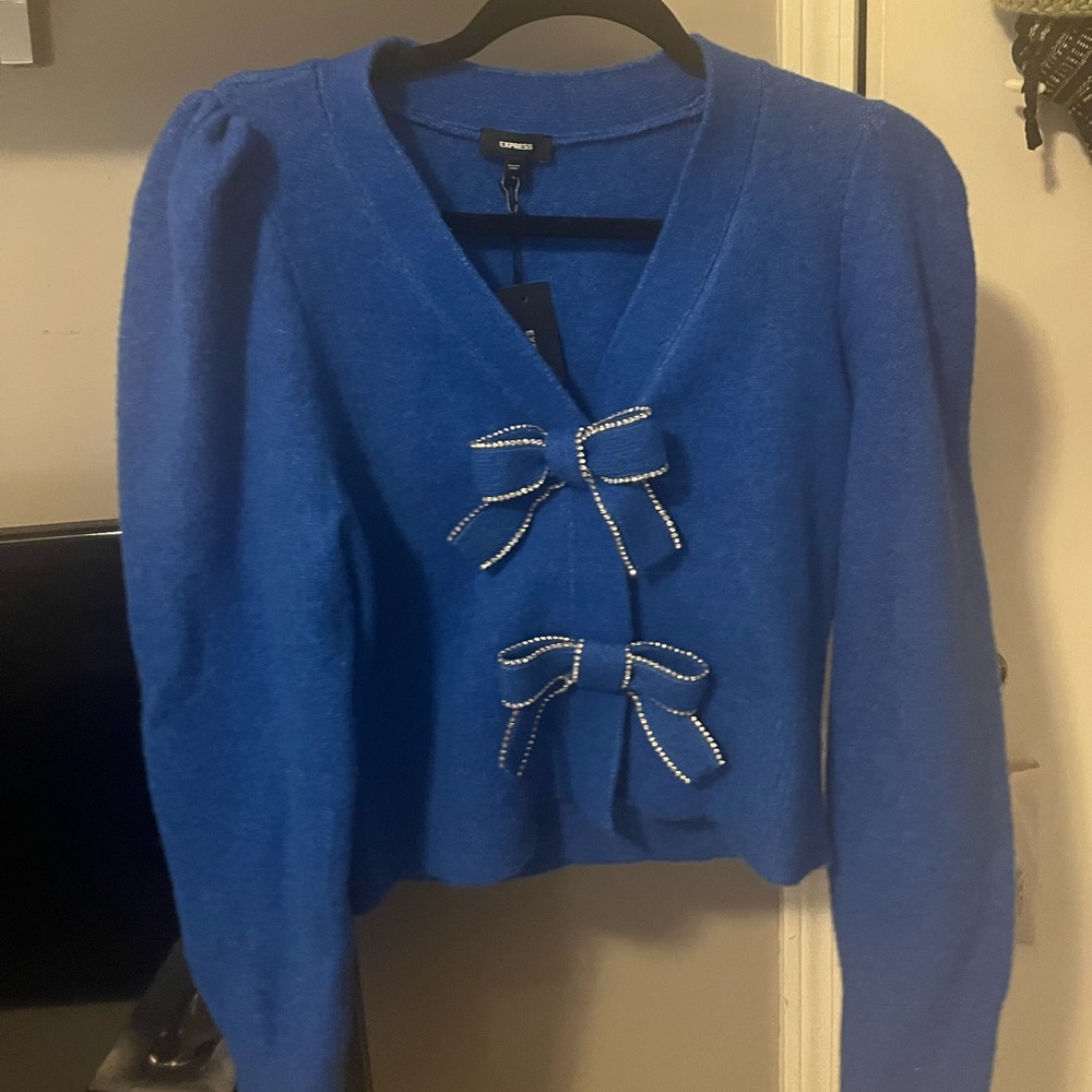 Express Blue Bow sweater/shirt